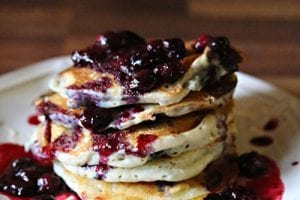 blueberries and pancakes