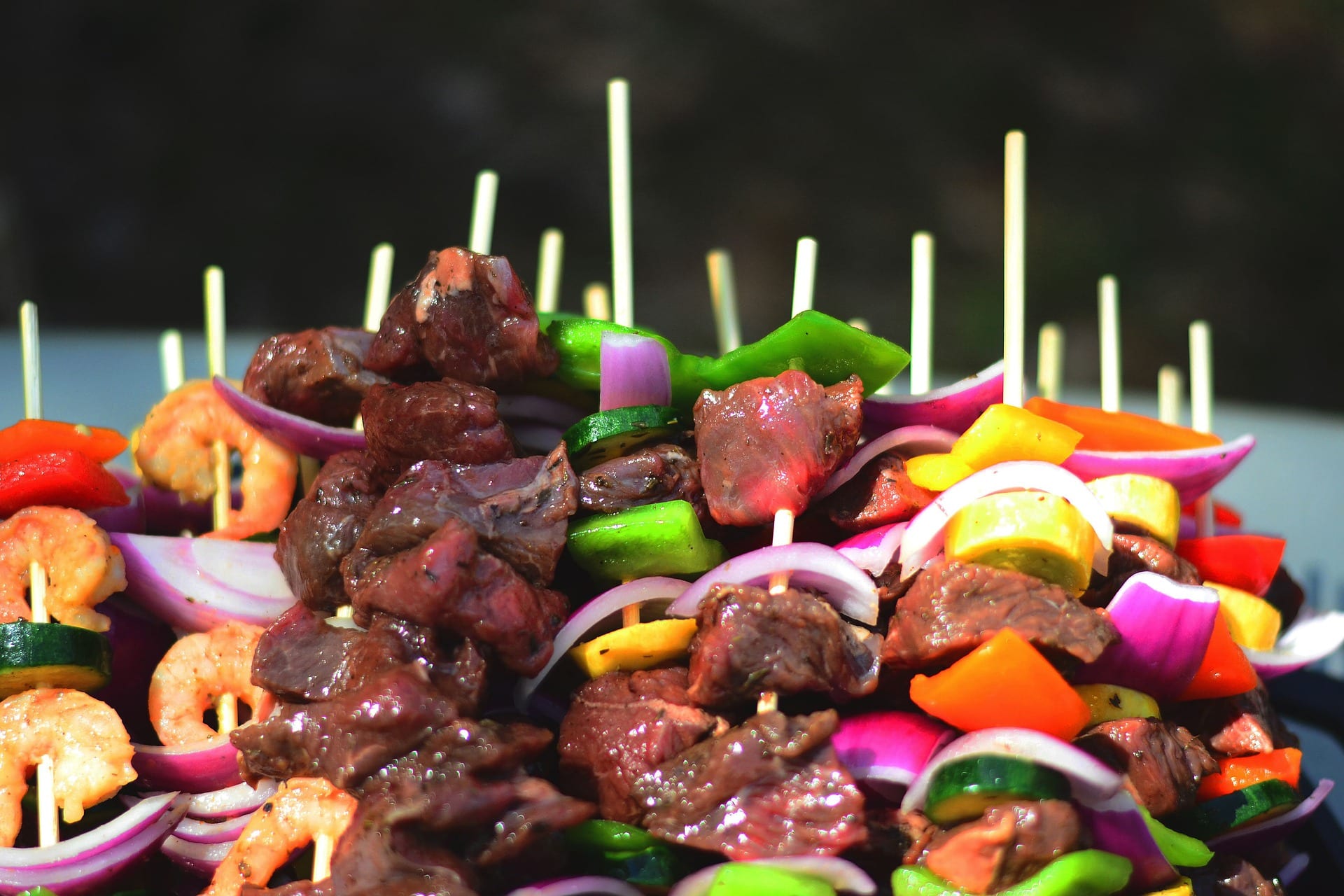 kabobs on the grill 