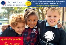 Application window is currently open for the 2022-2023 French or Spanish Kindergarten immersion program at International School of Louisiana! 