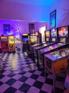 The pinball and arcade games are fun for the whole family.