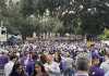 A sea of purple and gold at the LSU Football Game