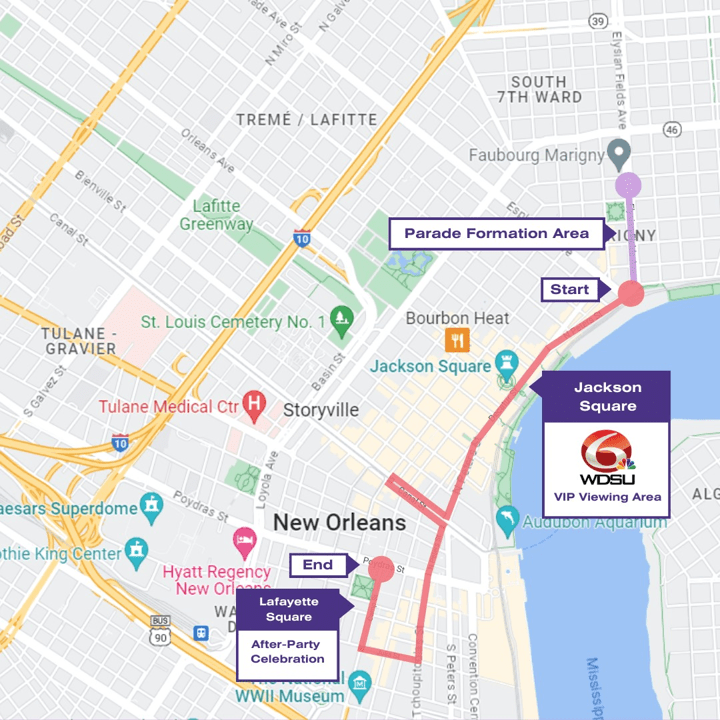 NEW holiday parade route in New Orleans 