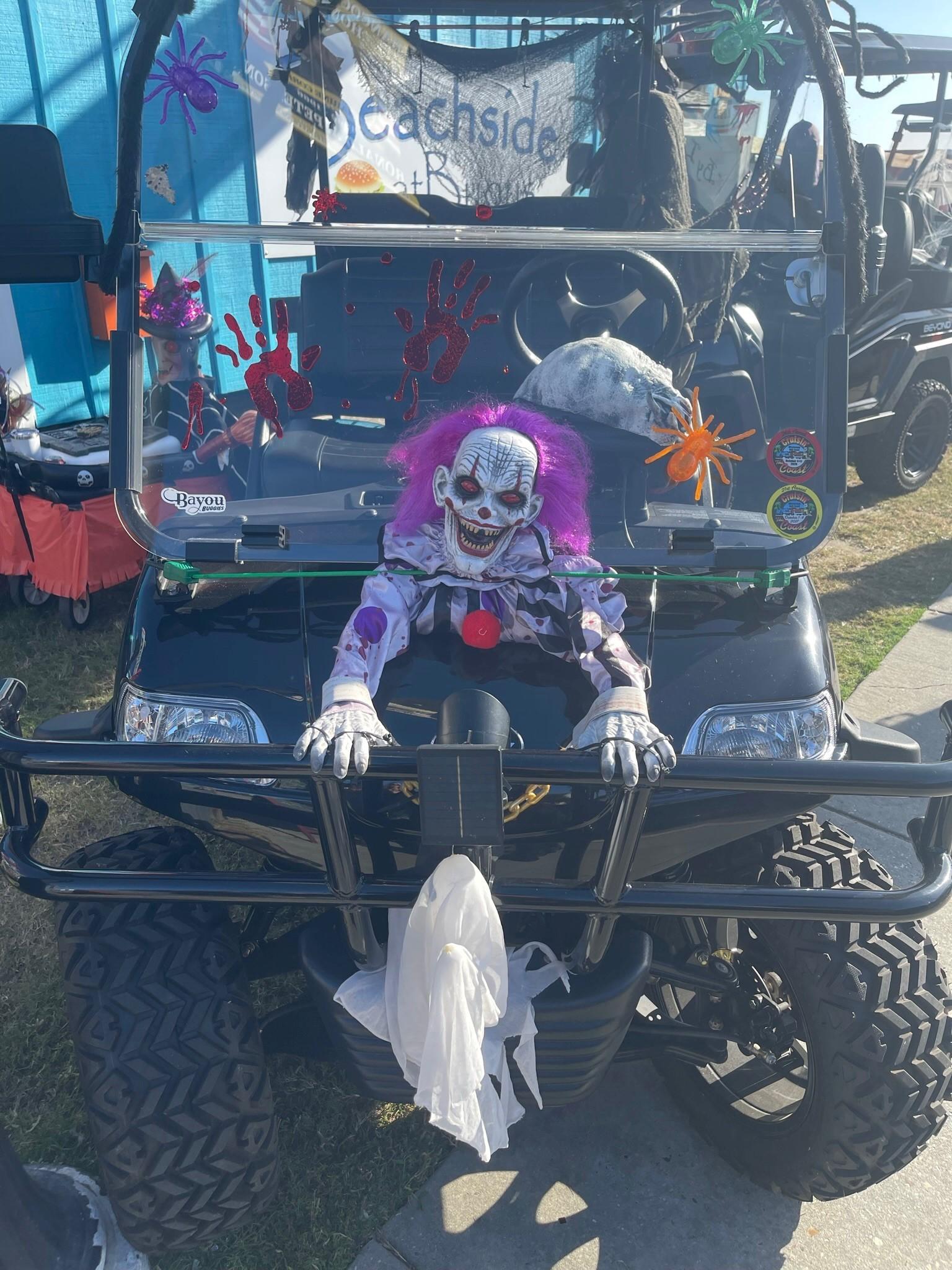 Decorated golf cart at the Witches Walk in Bay St Louis.